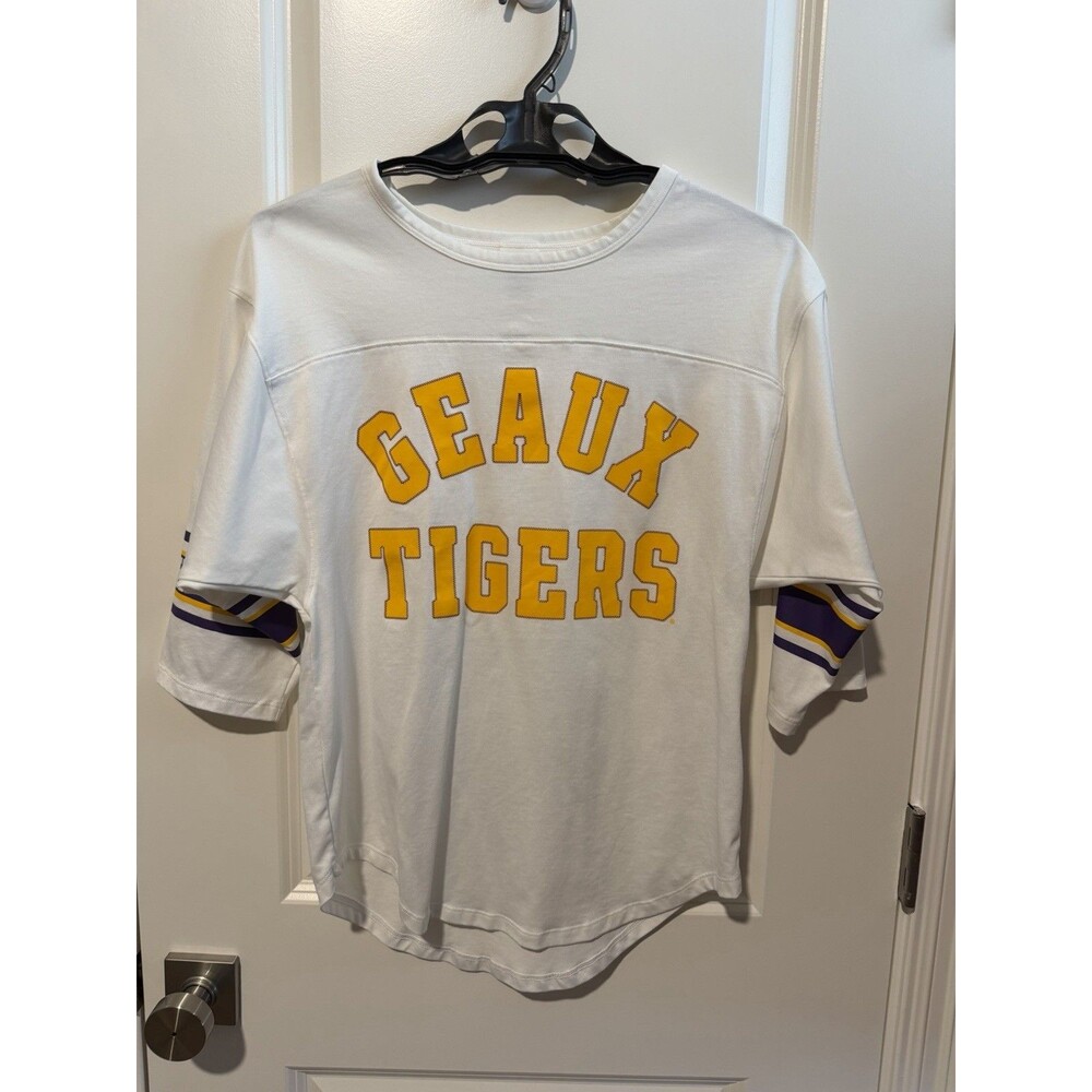 Victoria’s Secret PINK LSU Tigers Geaux Jersey Shirt Women S 5th & Ocean White